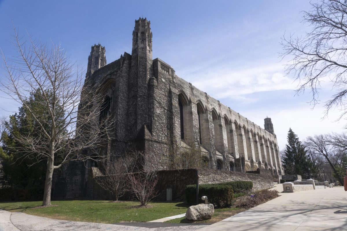 A photo of Deering Library.