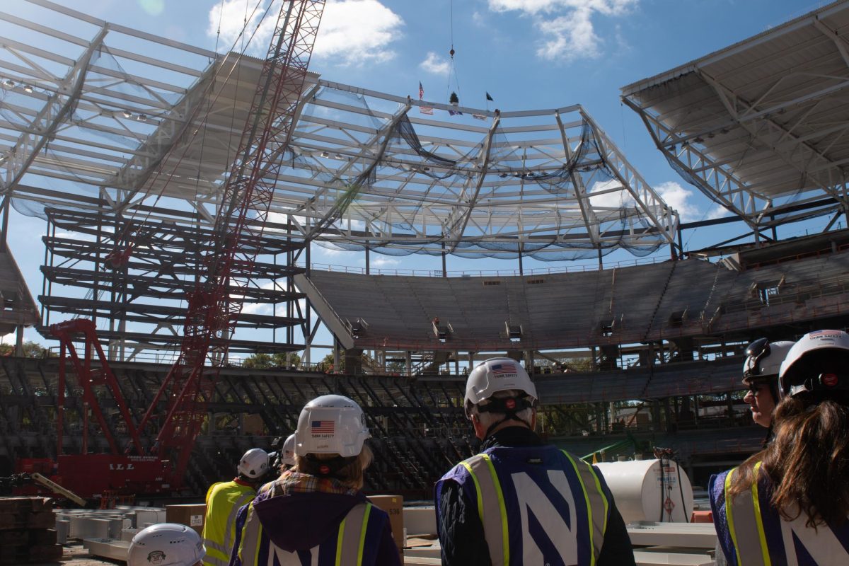 Construction at a stadium