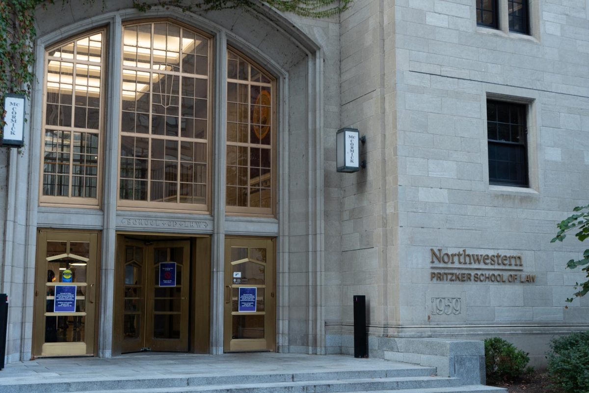 Stone building with a sign reading Northwestern Pritzker School of Law