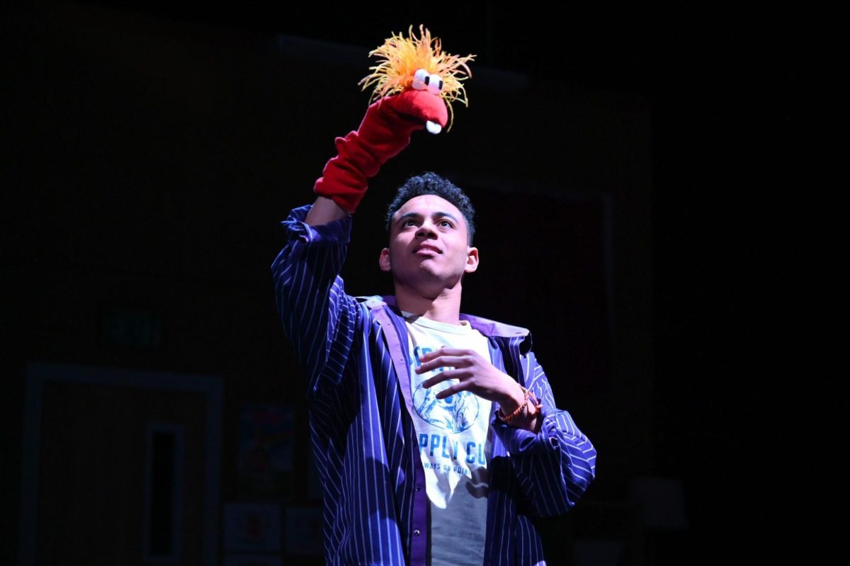 In “Hand to God,” devilish puppets and twisted relationships tell an absurd but compelling story about desperation and sin. Written by Robert Askins and directed by Communication MFA Student Jamel Booth, “Hand to God” was performed in the Wirtz Center’s Hal &amp; Martha Hyer Wallis Theater.