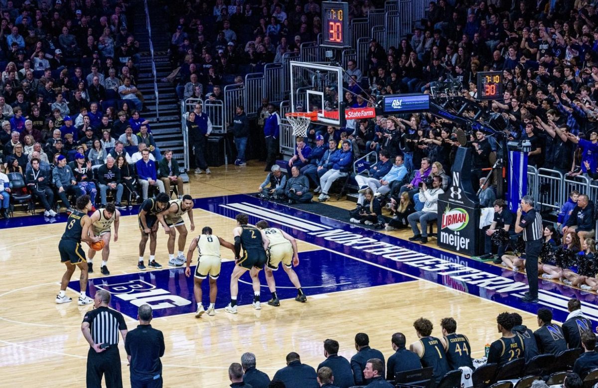 A player shoots a free throw.