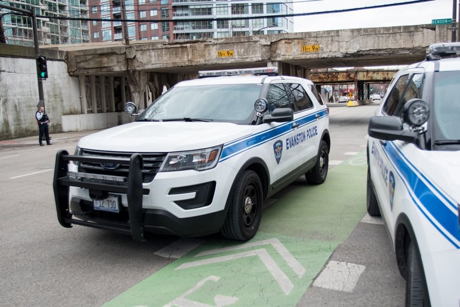 A photo of a police car.