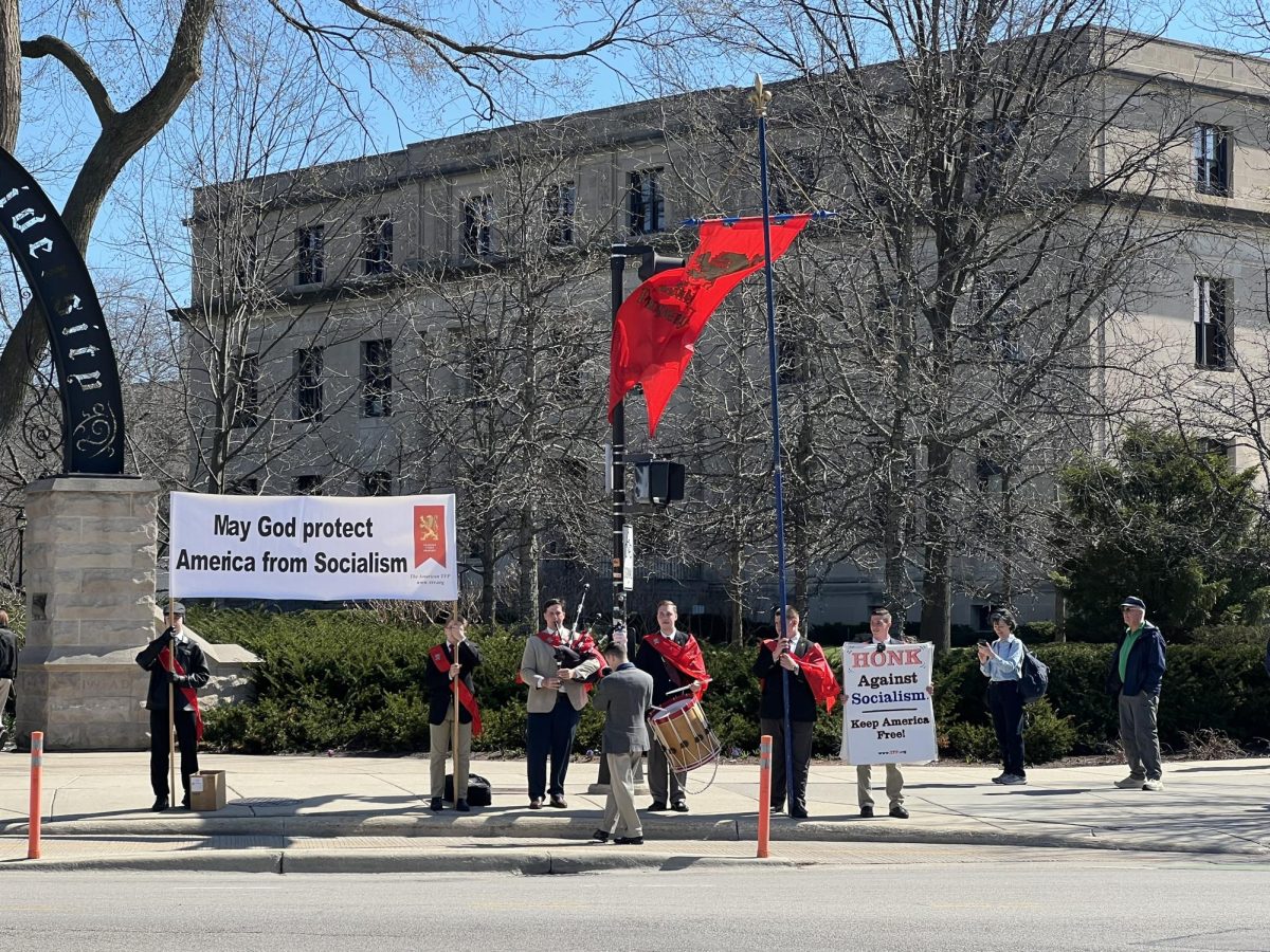 The group previously demonstrated at The Arch in April 2025 and April 2024. 