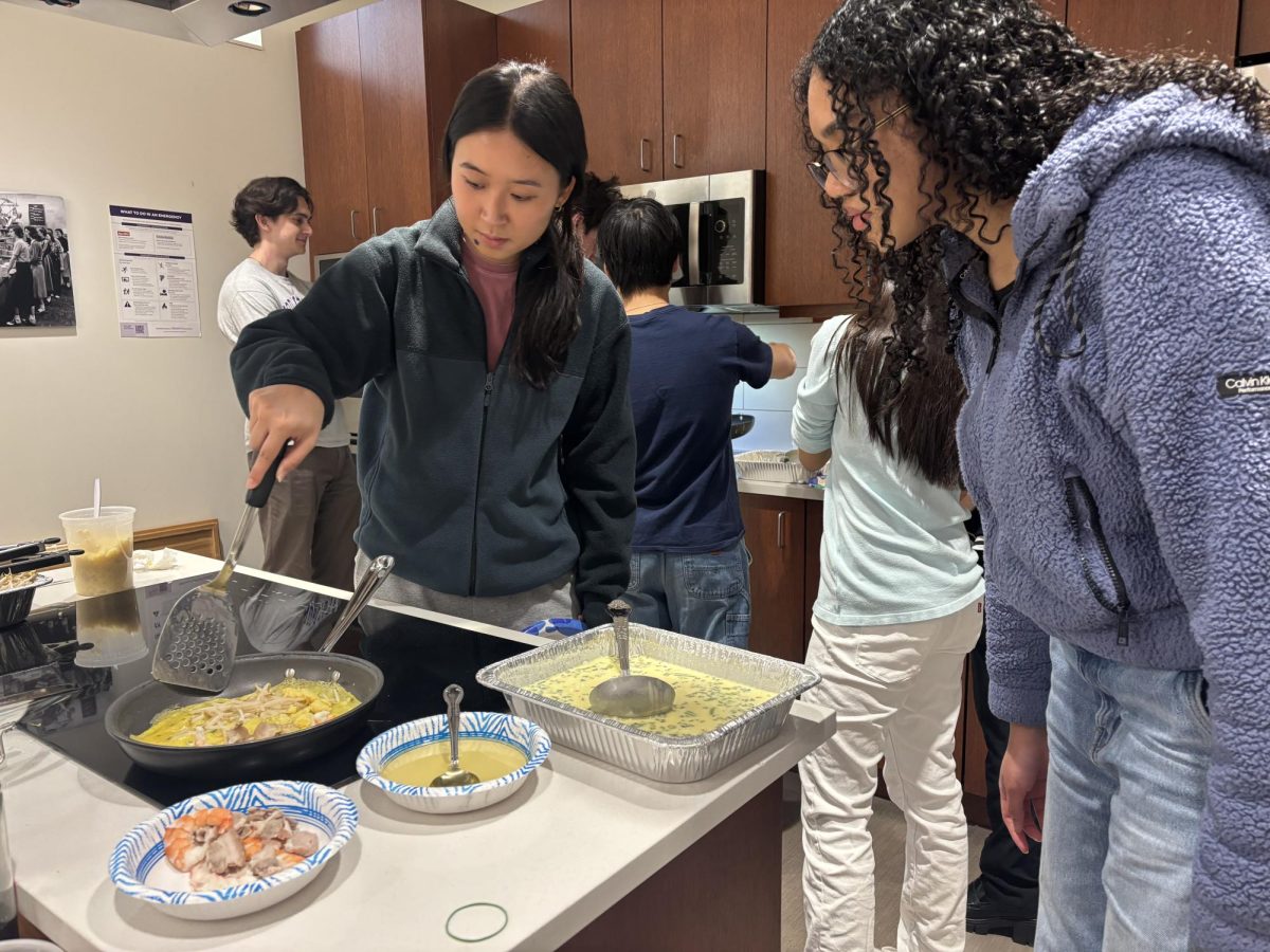 VSA members cooked bánh xèo in the kitchens of Shepard Hall's basement. 