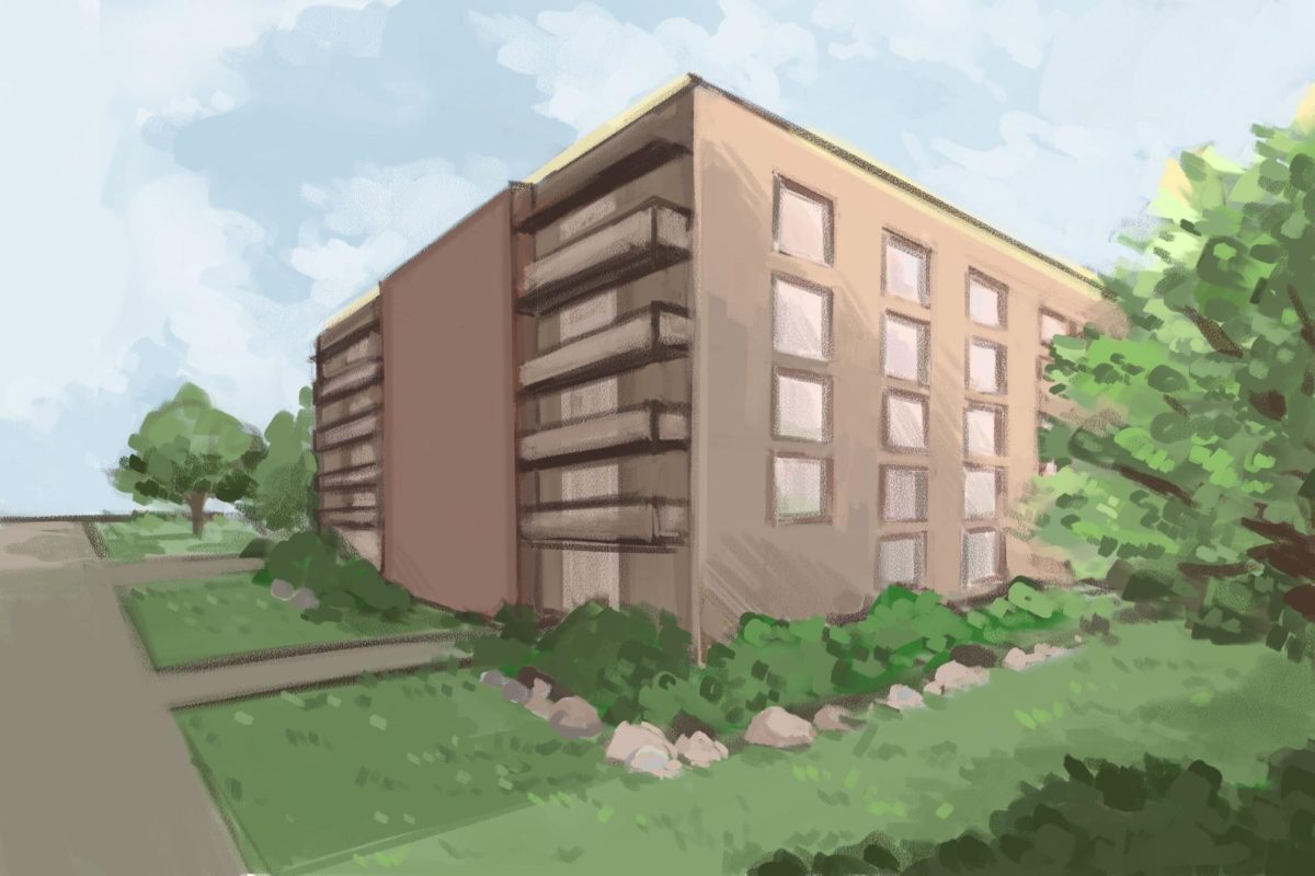 An illustration of an apartment building.