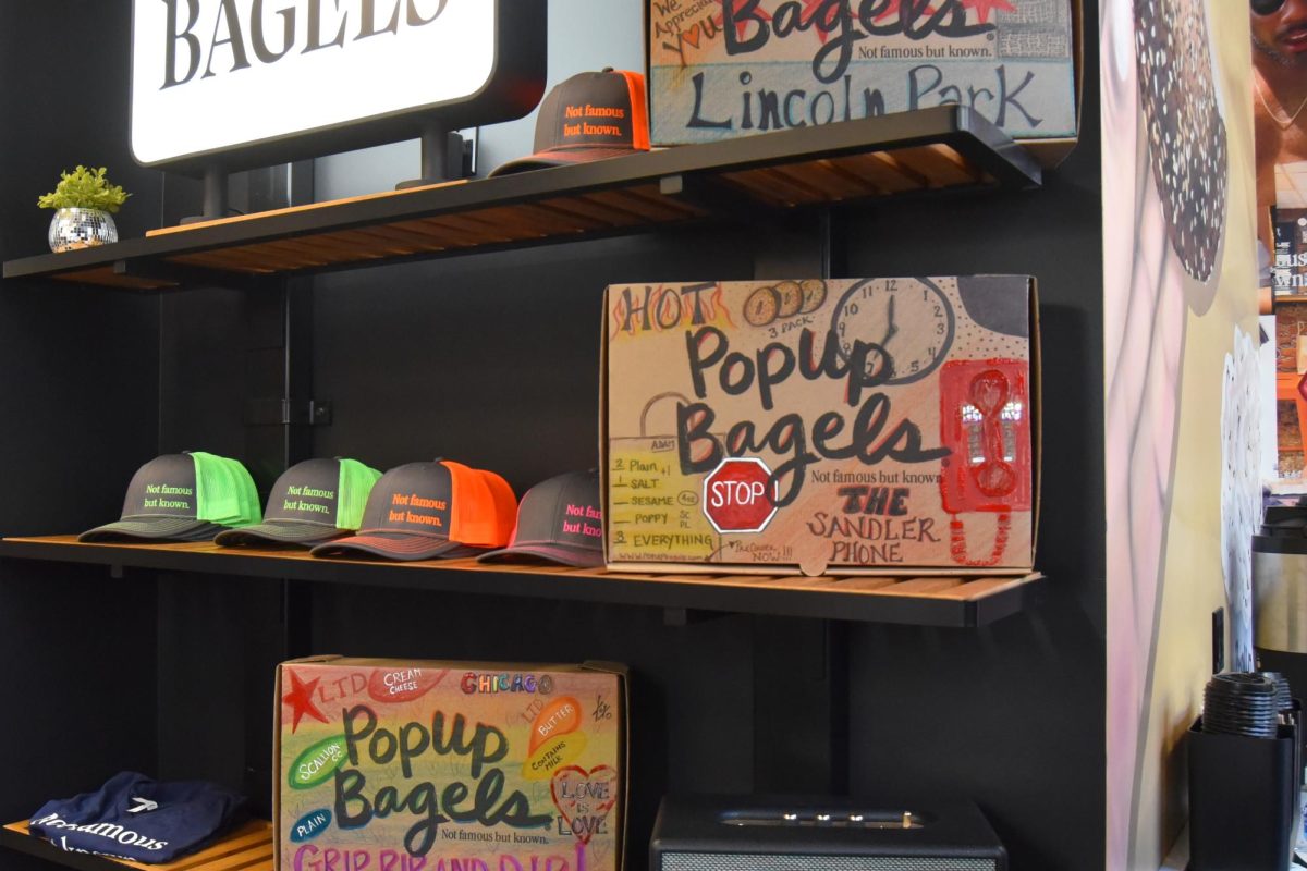 The Lincoln Park storefront features Chicago-specific decor.