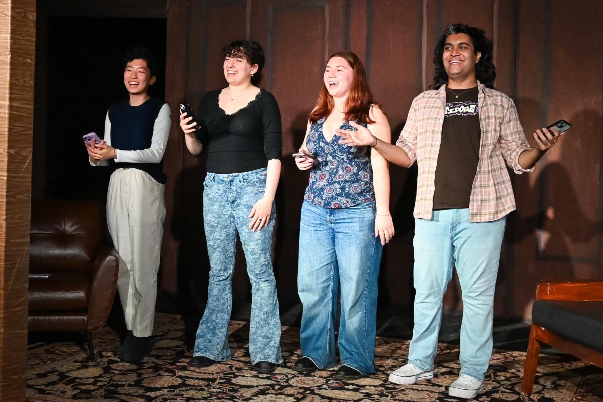 From left to right, Wang, Lawit, Markland and Mirza gave a speech before the show started.