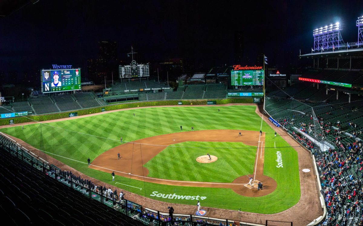 The Wildcats played at Wrigley Field for the fourth consecutive year, falling 9-2 to Indiana on Friday.
