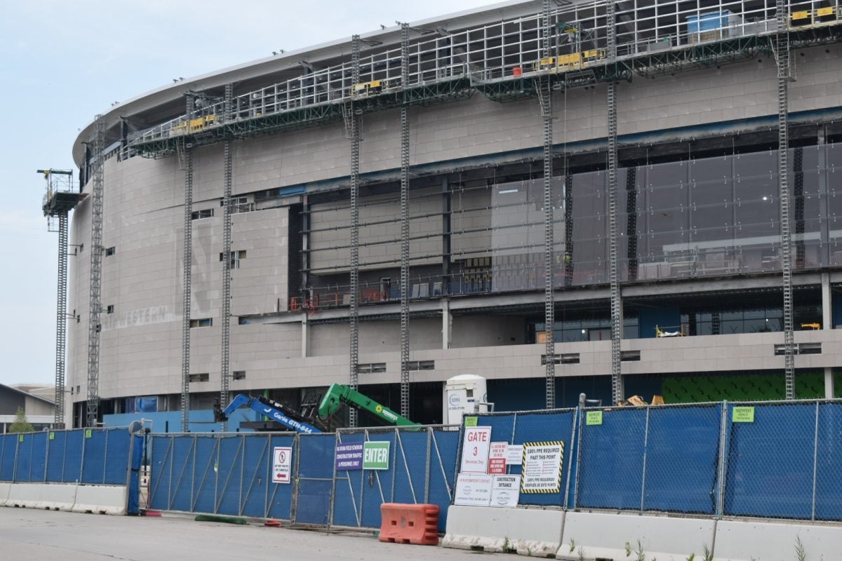 A photo of Ryan Field under renovation.