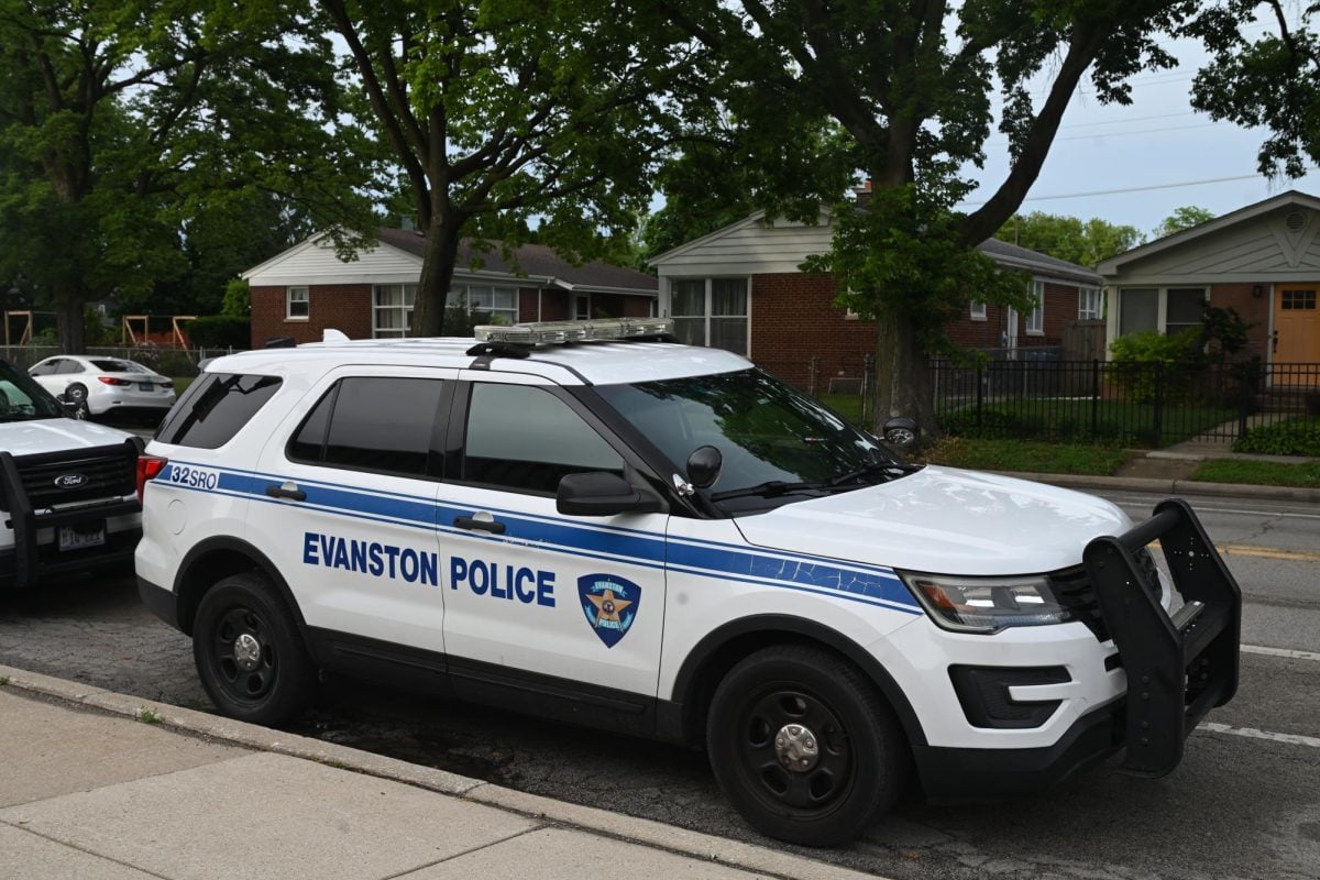 An Evanston Police Department squad car