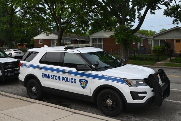 An Evanston Police Department squad car